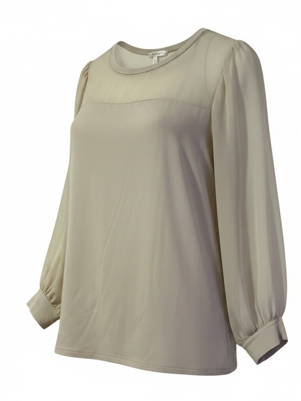 Cream Tahari Sheer Panel Top - Size M
